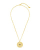 Evil Eye CZ Sun Dial Coin Pendant Necklace