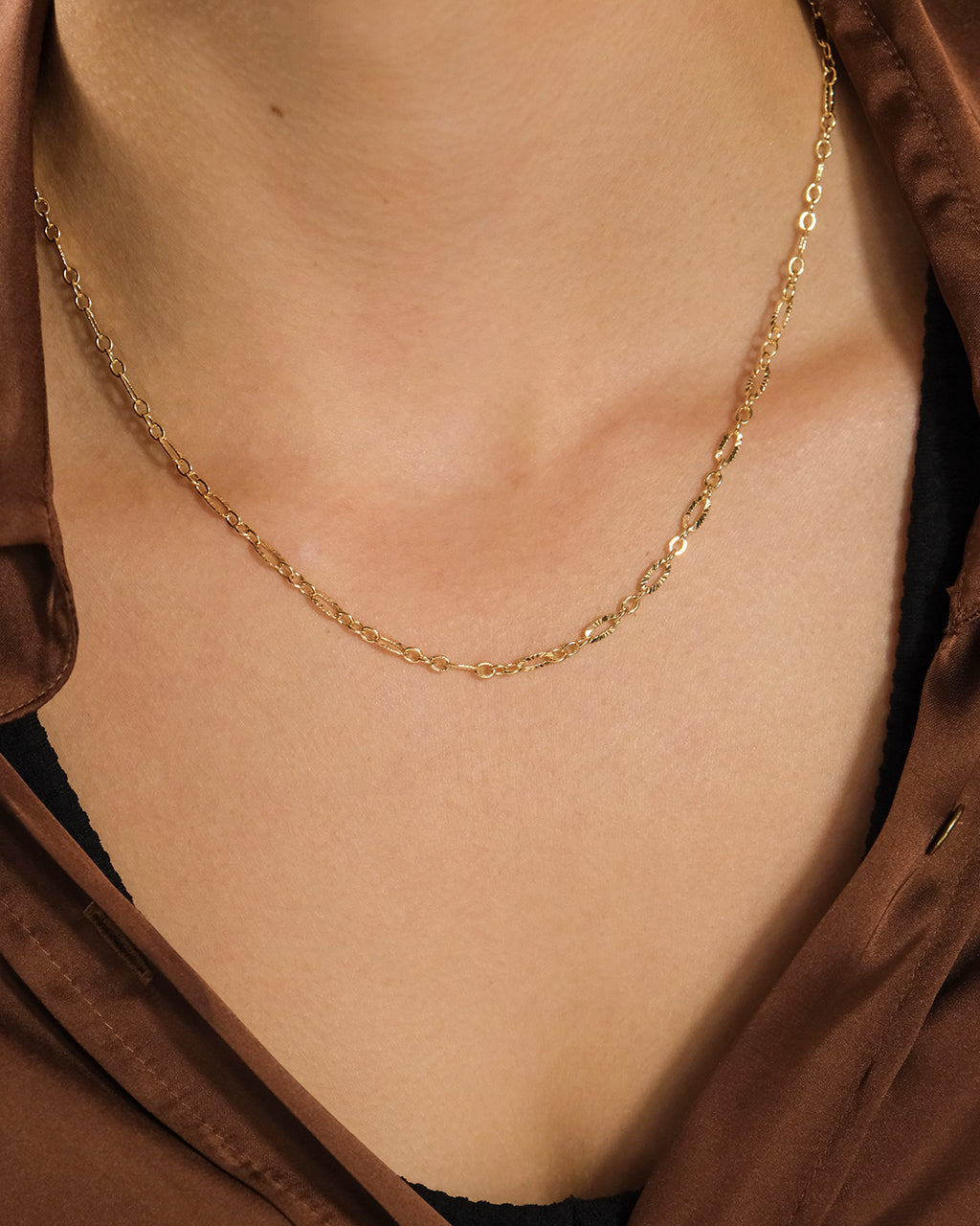 Elysia Delicate Mixed Link Chain Necklace