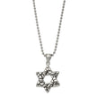 Men's Stainless Steel Antiqued 3D Star of David Necklace, 24 Inch