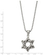 Men's Stainless Steel Antiqued 3D Star of David Necklace, 24 Inch