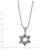 Men's Stainless Steel Antiqued 3D Star of David Necklace, 24 Inch
