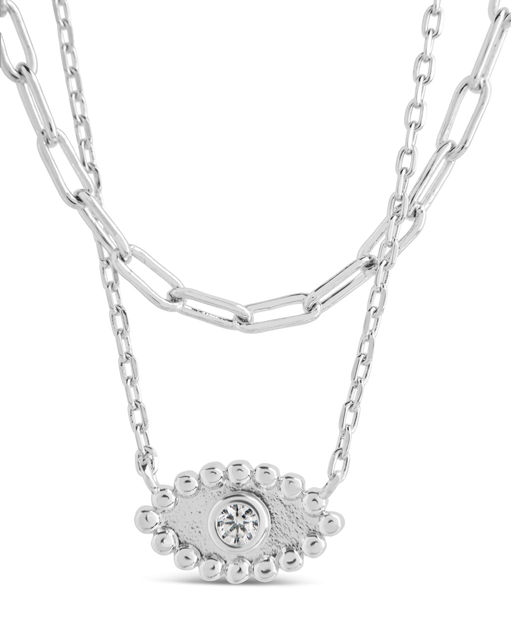 Maya CZ Evil Eye Layered Necklace