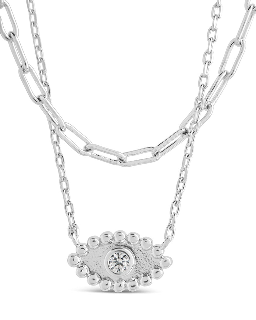 Maya CZ Evil Eye Layered Necklace