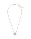 CZ Evil Eye Disk Pendant Necklace