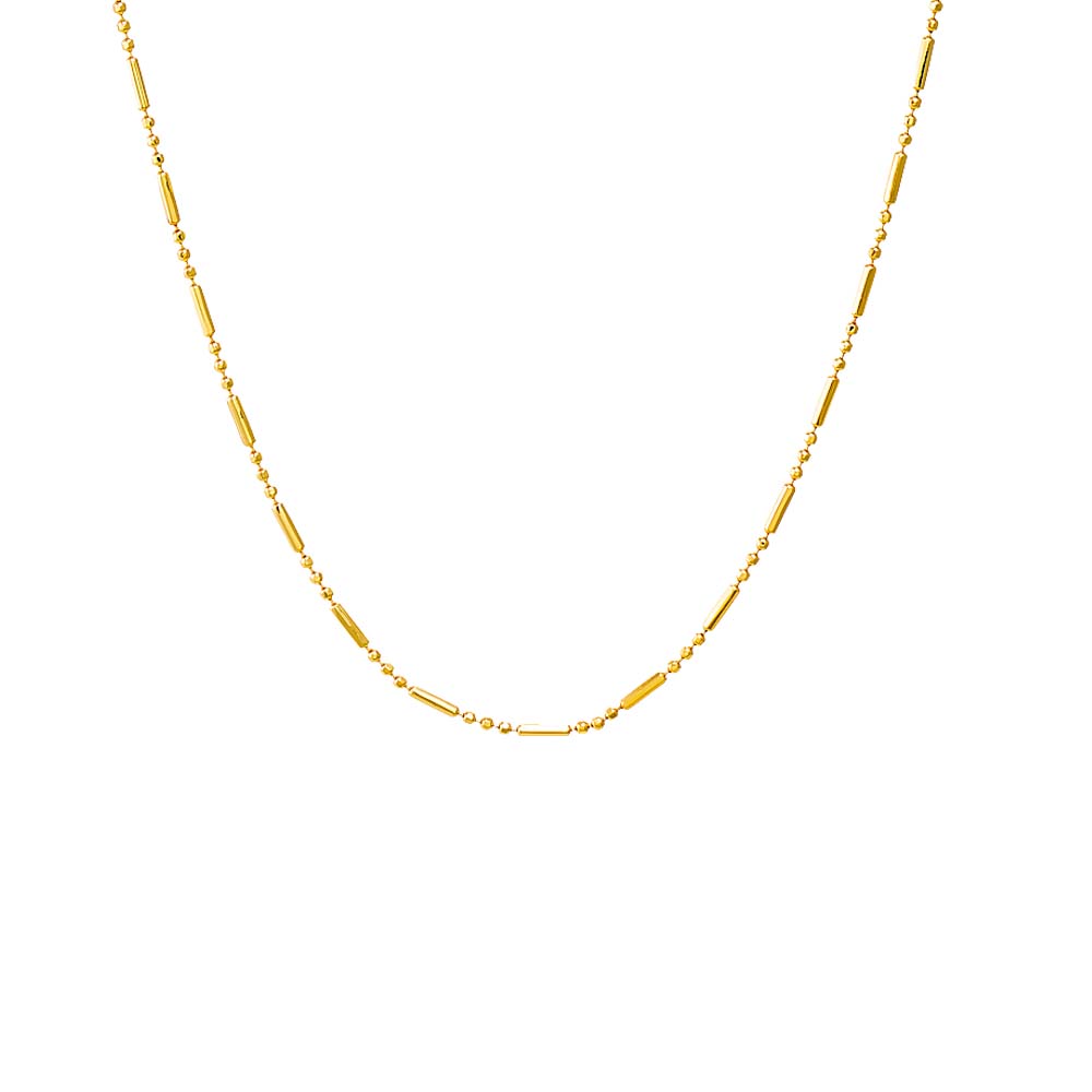 Solid Bar X Ball Chain Necklace