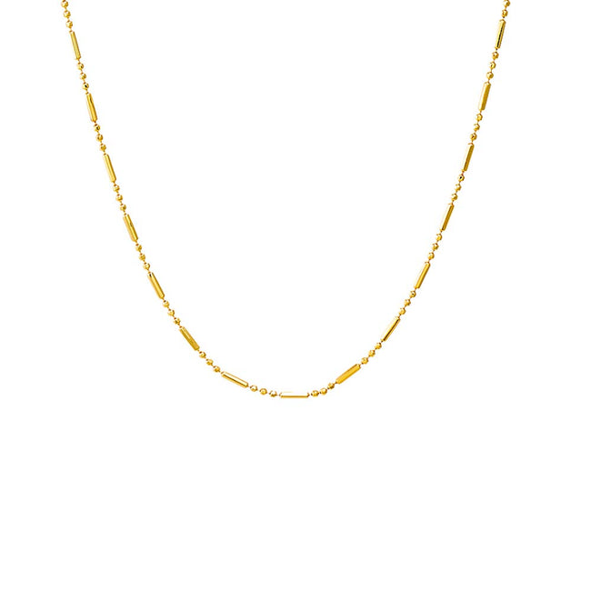 Solid Bar X Ball Chain Necklace