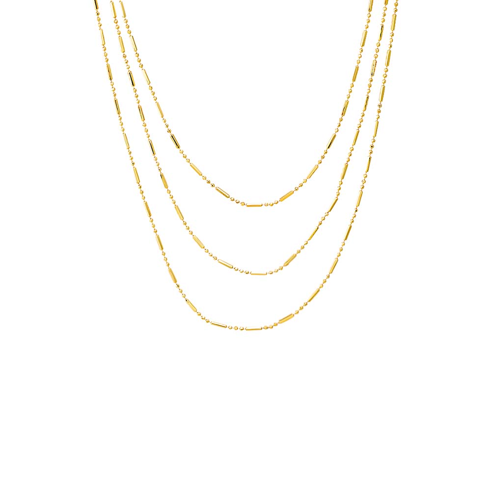 Solid Bar X Ball Chain Necklace