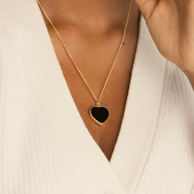 Onyx Heart Necklace