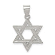 Sterling Silver Satin Textured Star of David Charm or Pendant