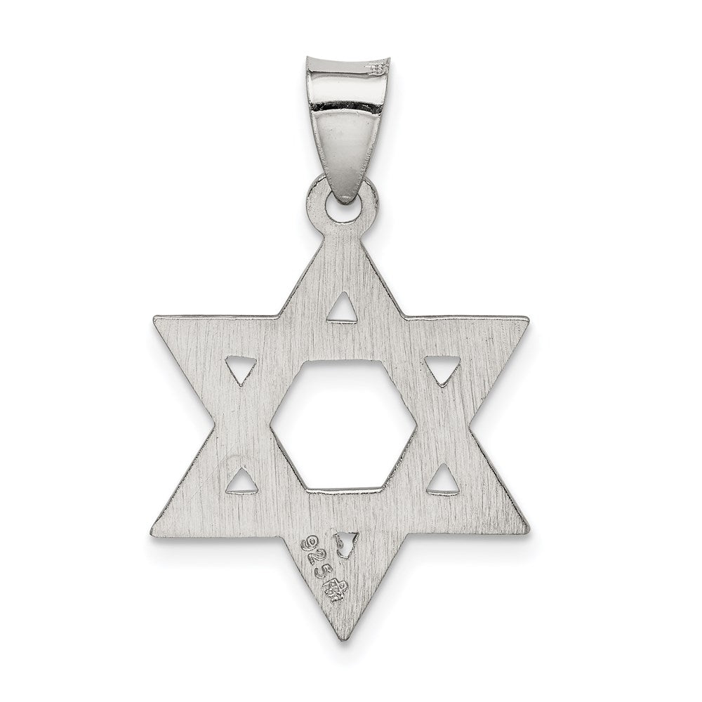 Sterling Silver Satin Textured Star of David Charm or Pendant