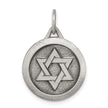 Sterling Silver Antiqued Star of David Medal, 17mm