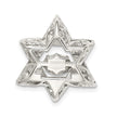 Platinum Plated Sterling Silver & CZ Star of David Pendant, 19 x 22mm