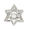 Platinum Plated Sterling Silver & CZ Star of David Pendant, 19 x 22mm