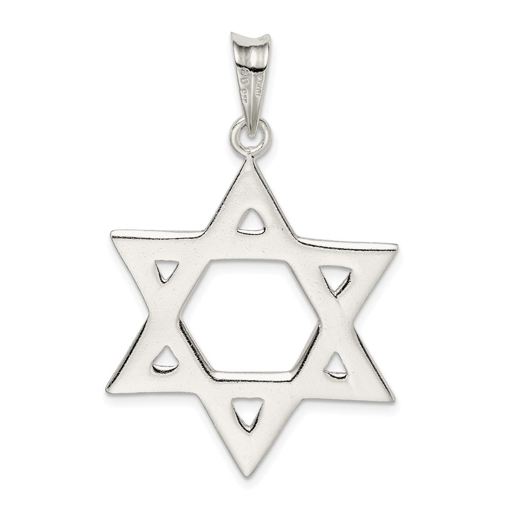 Sterling Silver Large Star Of David Pendant, 28 x 45mm