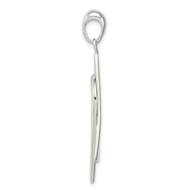 Sterling Silver Star Of David Heart Pendant, 28 x 42mm