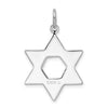 Rhodium Plated Sterling Silver Star of David Pendant, 19x21mm (3/4 In)