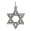 Sterling Silver Antiqued Star of David Pendant, 22 x 25mm (1 Inch)