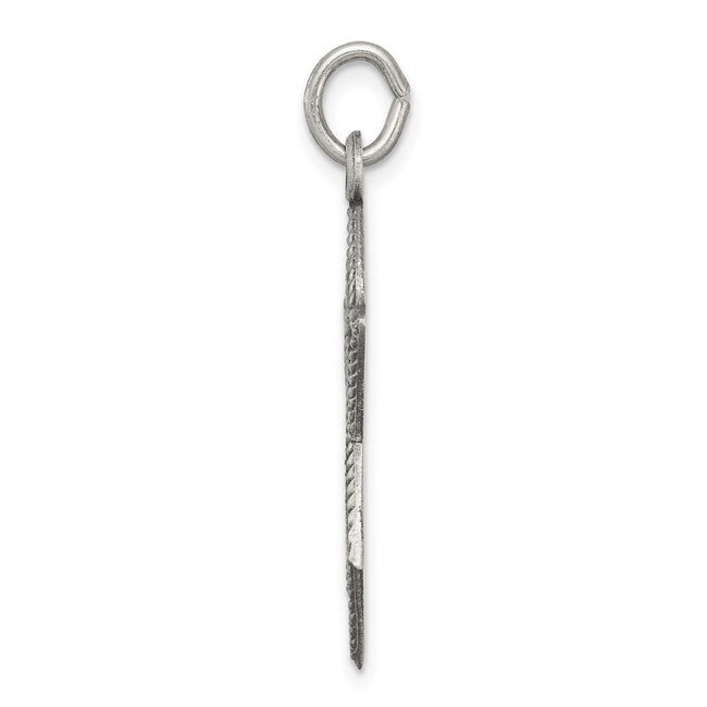 Sterling Silver Antiqued Star of David Pendant, 22 x 25mm (1 Inch)