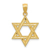 14k Yellow Gold Diamond-Cut Star of David Pendant, 16mm (5/8 Inch)