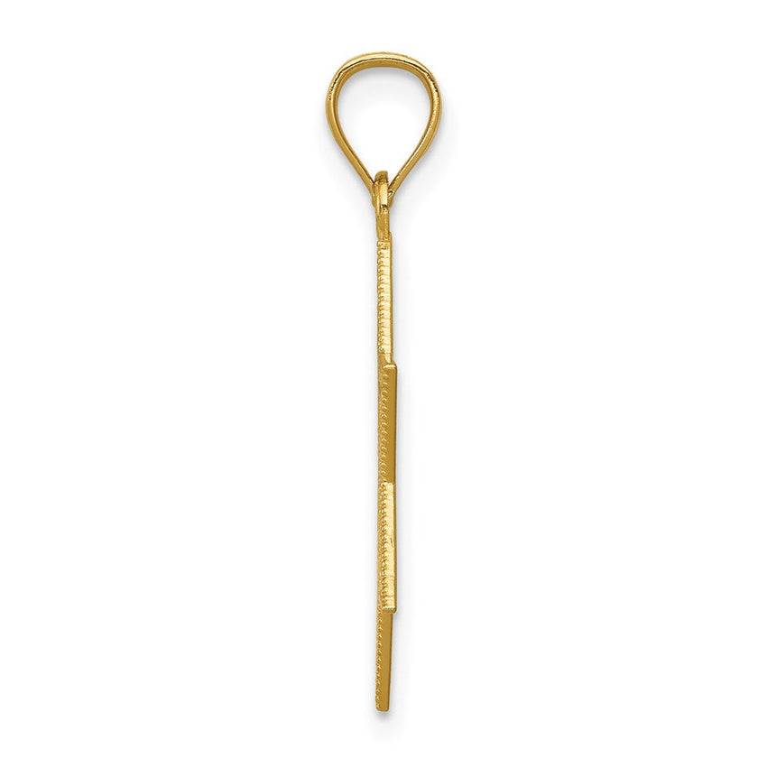 14k Yellow Gold Diamond-Cut Star of David Pendant, 16mm (5/8 Inch)