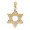 14k Yellow Gold Diamond-Cut Star of David Pendant, 16mm (5/8 Inch)