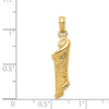 14k Yellow Gold 3D Torah with Star of David Pendant, 8 x 30mm