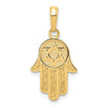 14k Yellow Gold Star of David Hamsa Pendant, 12 x 25mm