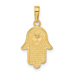 14k Yellow Gold Star of David Hamsa Pendant, 12 x 25mm