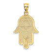 14k Yellow Gold Star of David Hamsa Pendant, 18 x 26mm