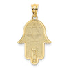 14k Yellow Gold Star of David Hamsa Pendant, 18 x 26mm