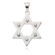 14k White Gold and Diamond Star of David Pendant, 19mm