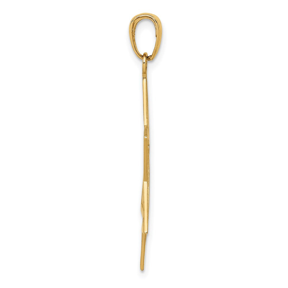 14k Yellow Gold Satin Star of David Pendant