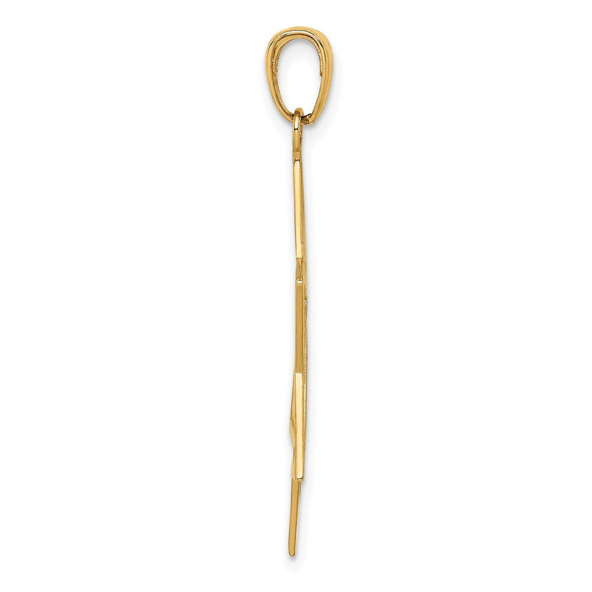 14k Yellow Gold Satin Star of David Pendant