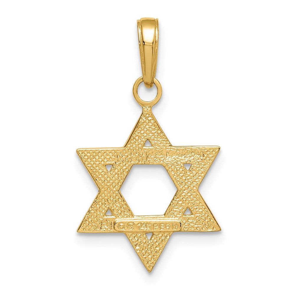 14k Yellow Gold Star of David Pendant