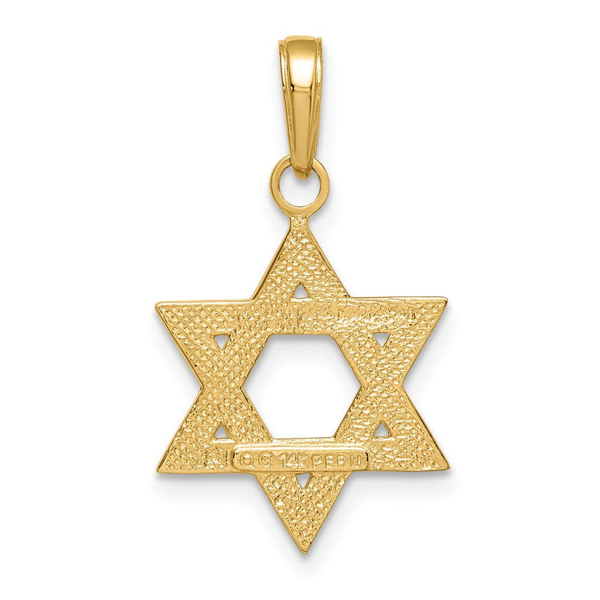 14k Yellow Gold Star of David Pendant