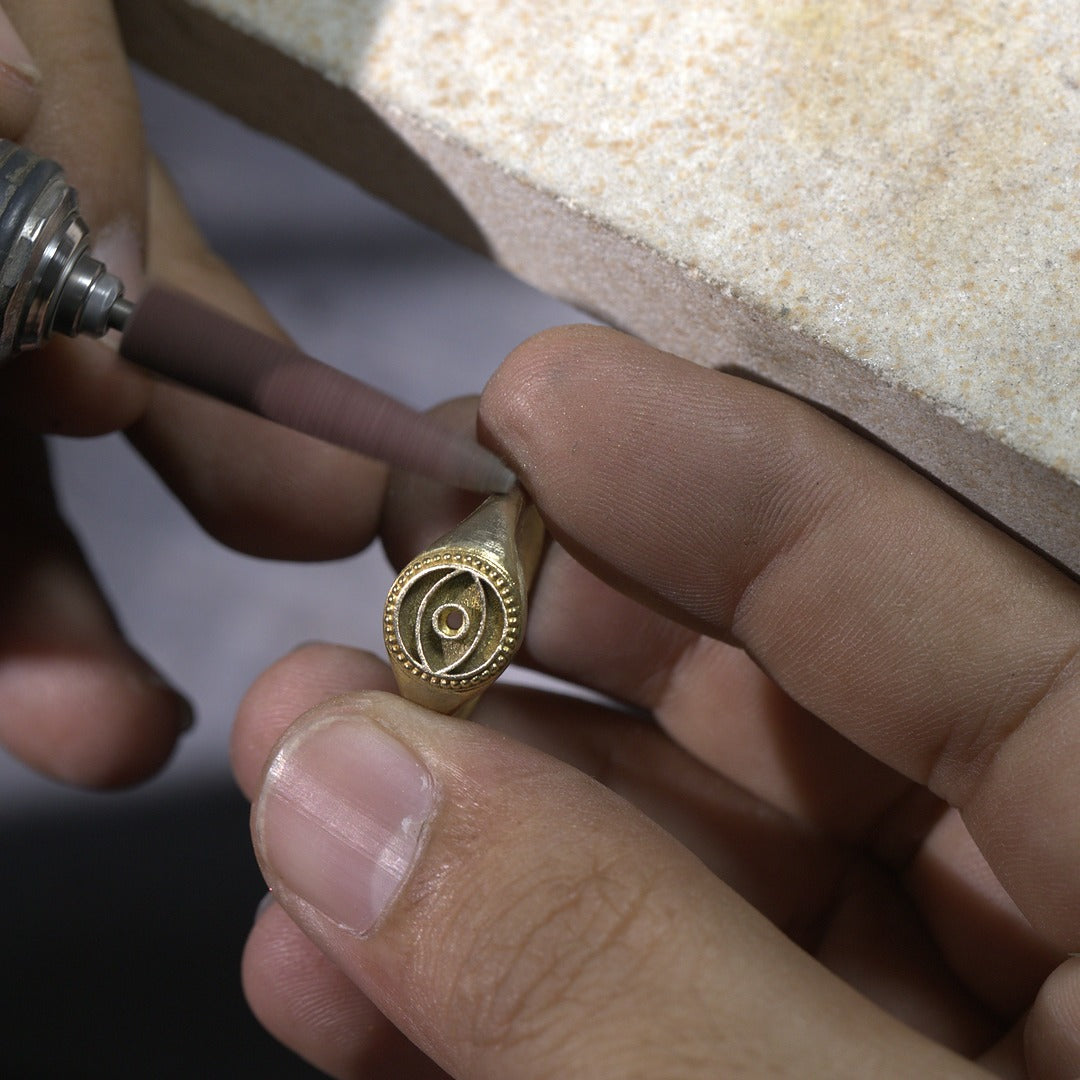 Success Enhancer Evil Eye Mother of Pearl Ring