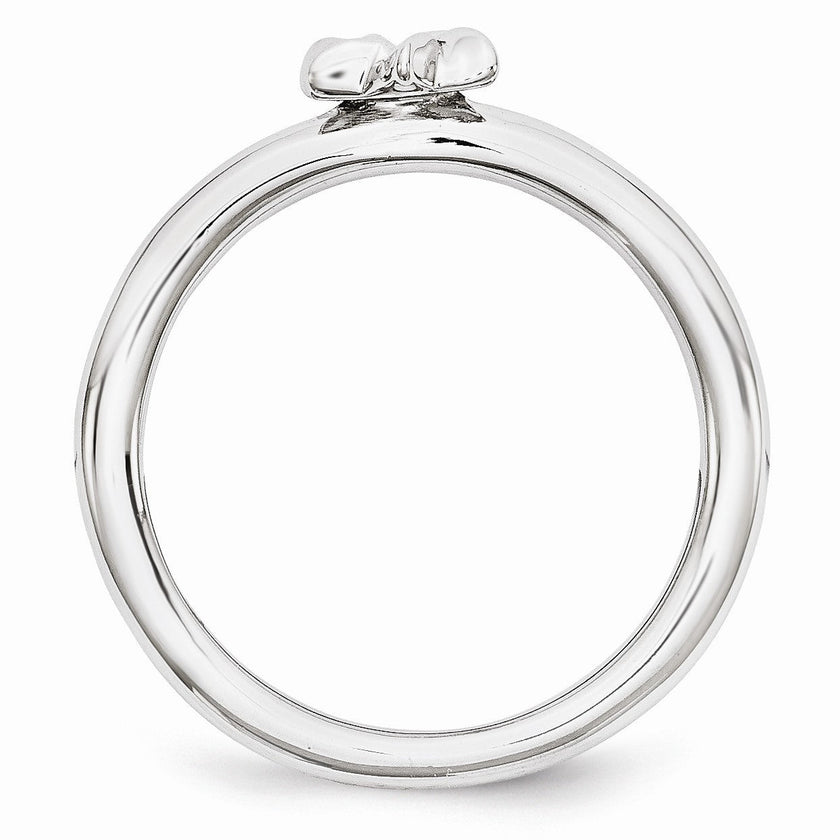 Rhodium Plated Sterling Silver Stackable 7mm Star of David Ring