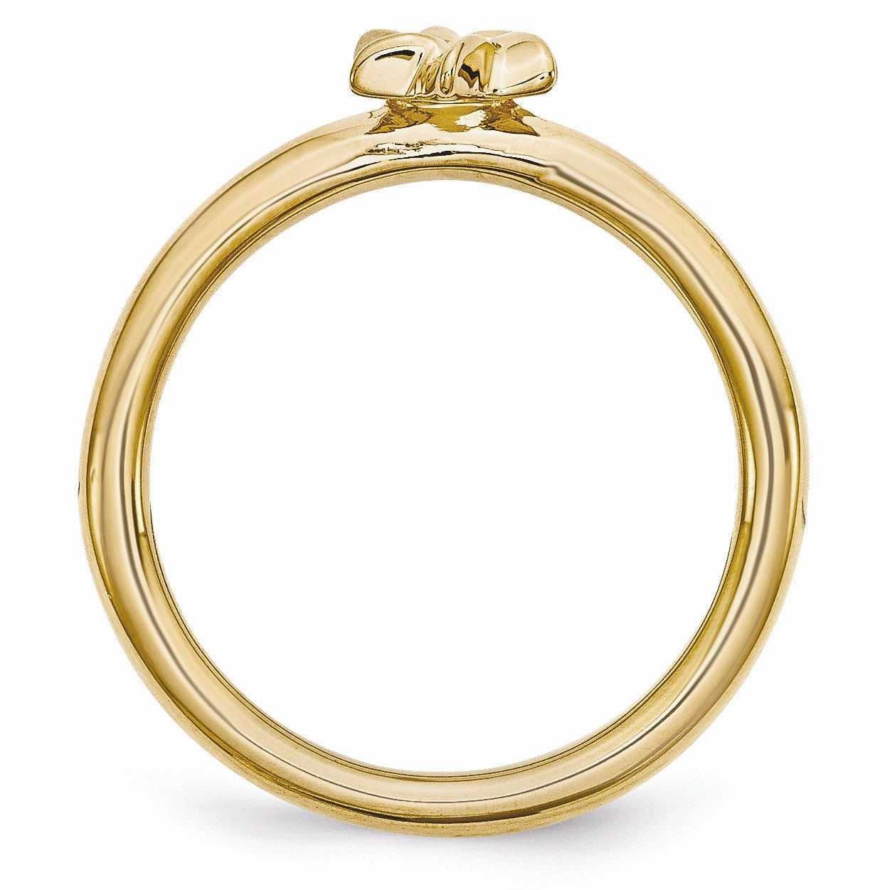 Gold Tone Sterling Silver Stackable 7mm Star of David Ring