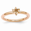 Rose Gold Tone Sterling Silver Stackable 7mm Star of David Ring