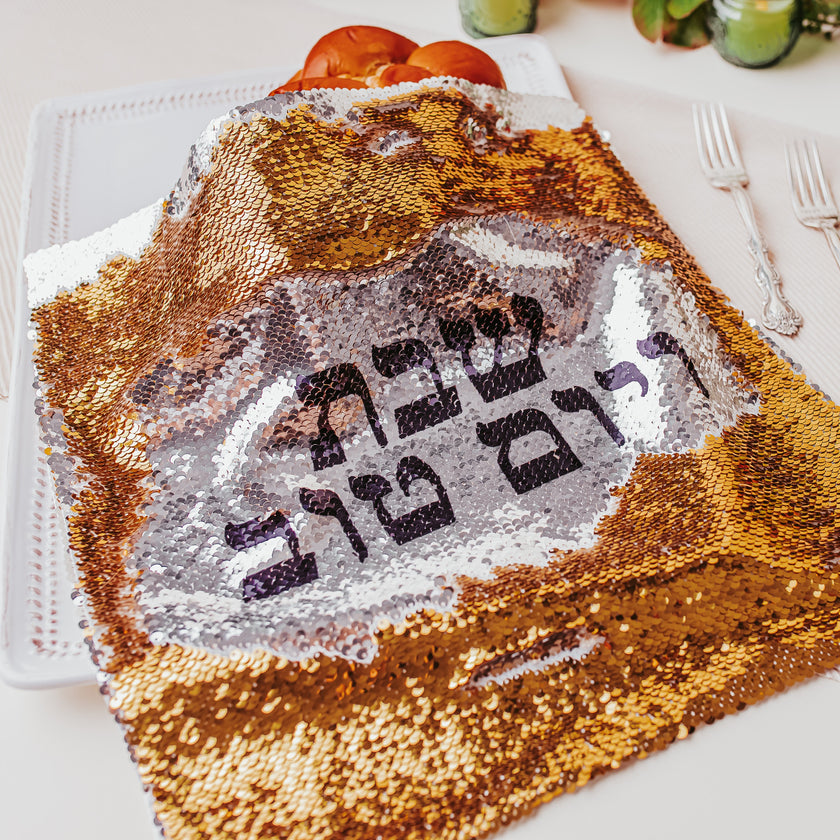 Shabbat and Yomtov Sequined Challah Cover