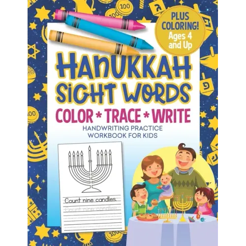 Hanukkah Sight Words Handwriting Practice Workbook for Kids: Coloring and Tracing Activity Book for Preschool