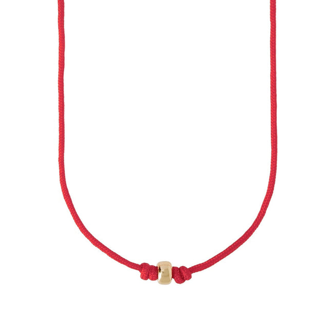Red rondelle bead choker