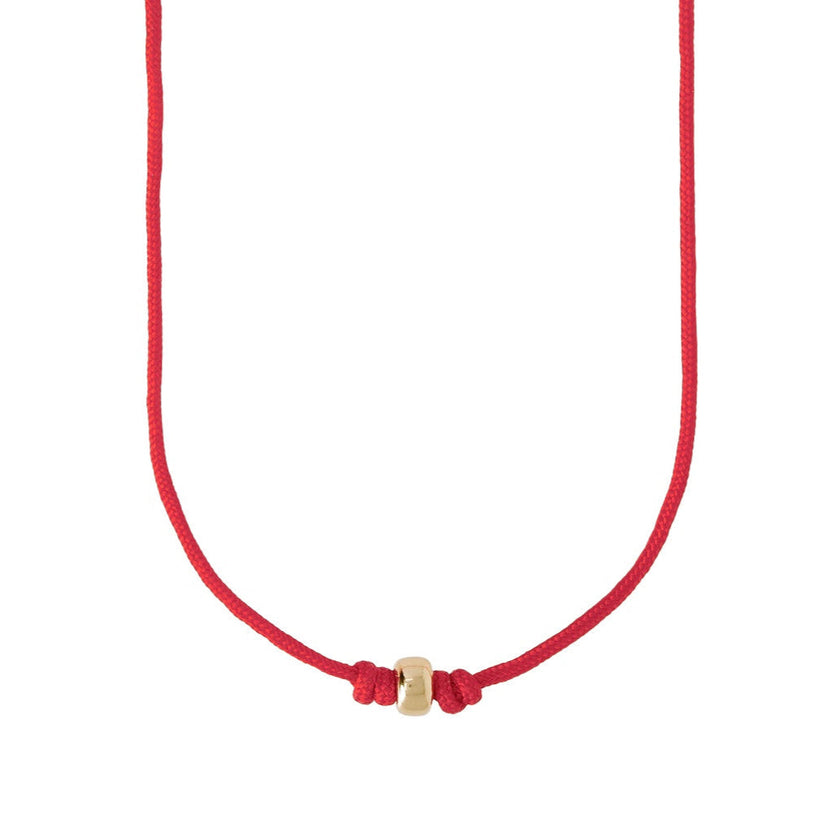 Red rondelle bead choker