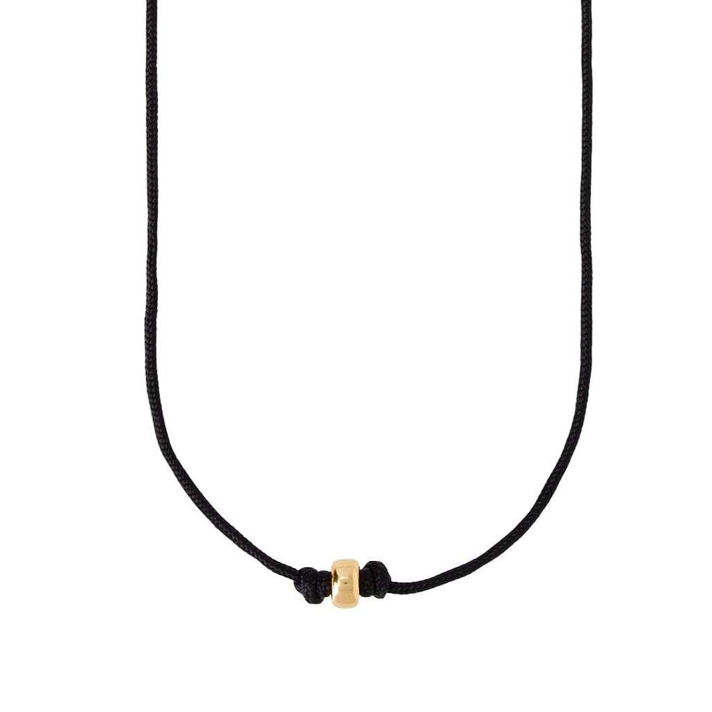 Black rondelle bead choker