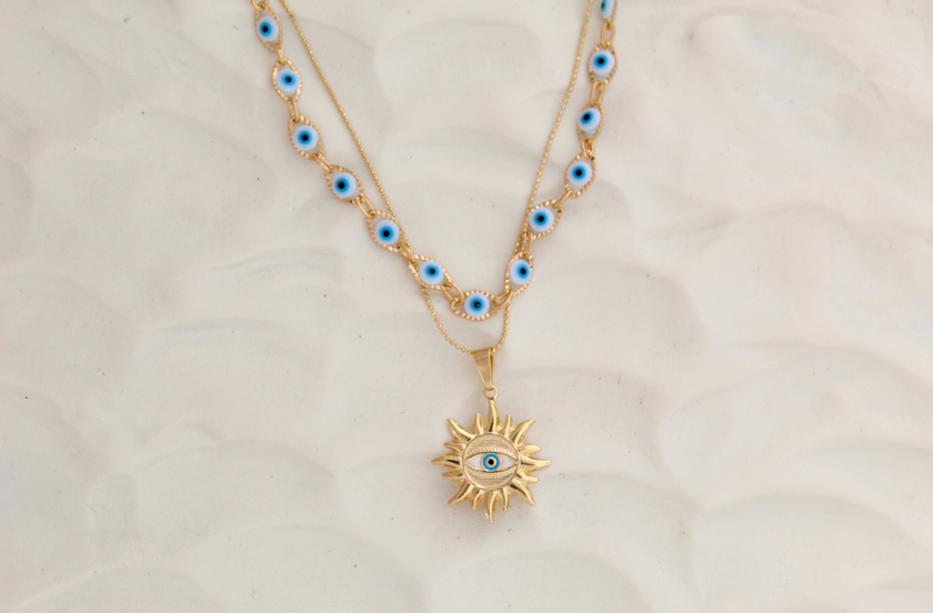 Sapphire Evil Eye Necklaces Choker