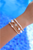 Evil Eye Pearl Beaded Bracelet Set Adjustable Evil Eye Bracelet