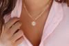 Gold Mother of Pearl Initial Letter Necklace
