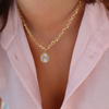 Gold Mother of Pearl Initial Letter Necklace