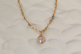 Gold Mother of Pearl Initial Letter Necklace