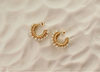Pearl Wire Wrapped Gold Hoop Earrings & Pearl Ear Cuffs